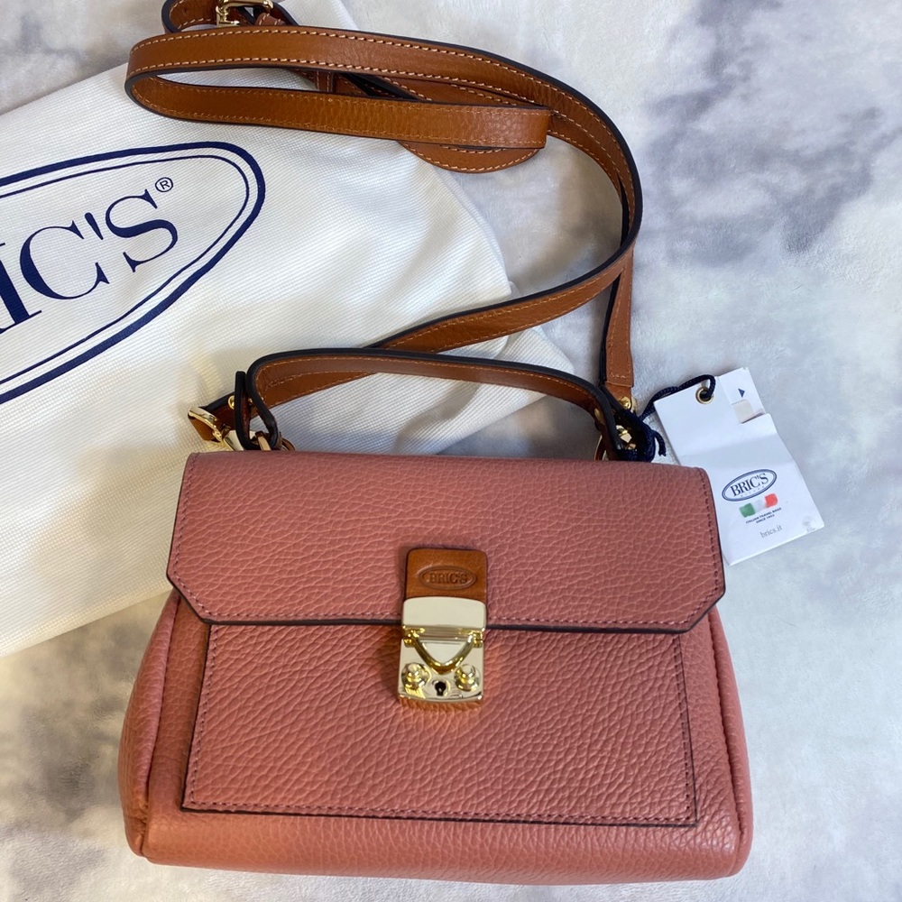 Bric's Milano pink genuine leather crossbody bag - Picture 2 of 8
